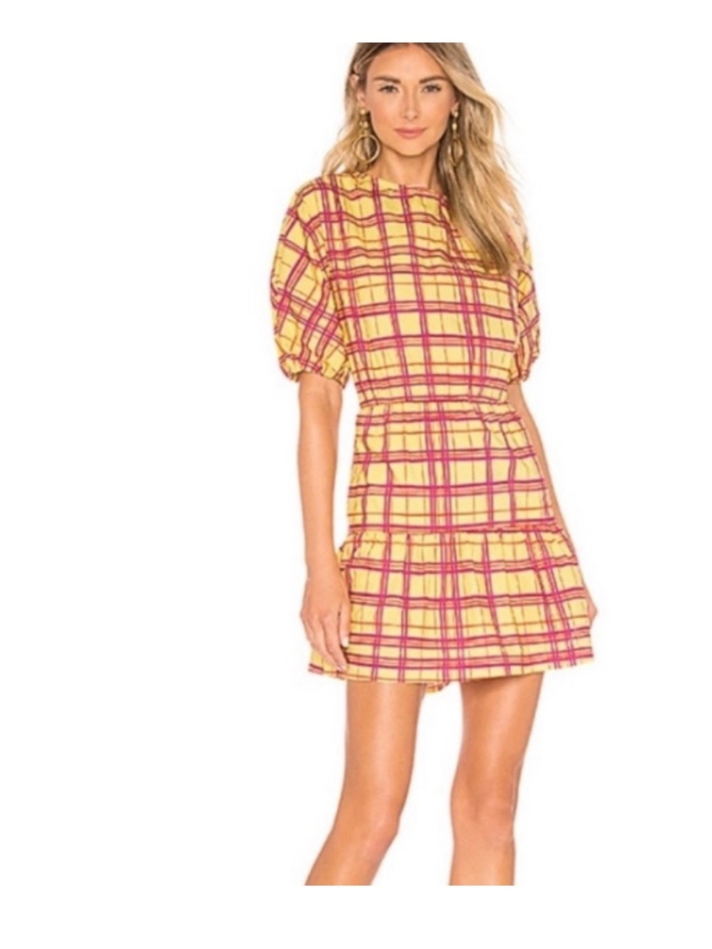 L’Academie Los Angeles Plaid Open Back Mini Dress Size Small